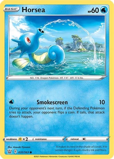 Horsea SWSH05: Battle Styles Pokemon card