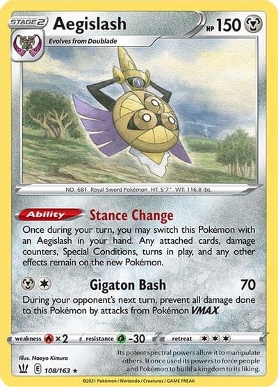 Aegislash (108) SWSH05: Battle Styles Pokemon card