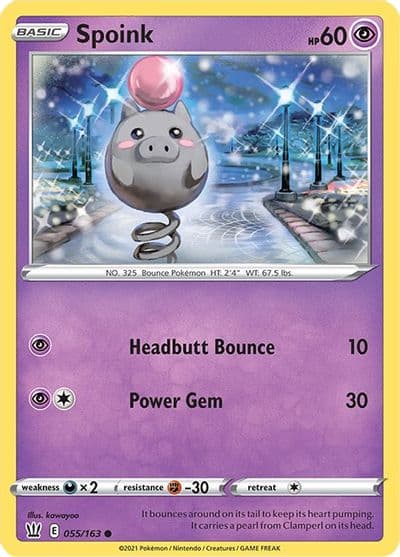 Spoink SWSH05: Battle Styles Pokemon card