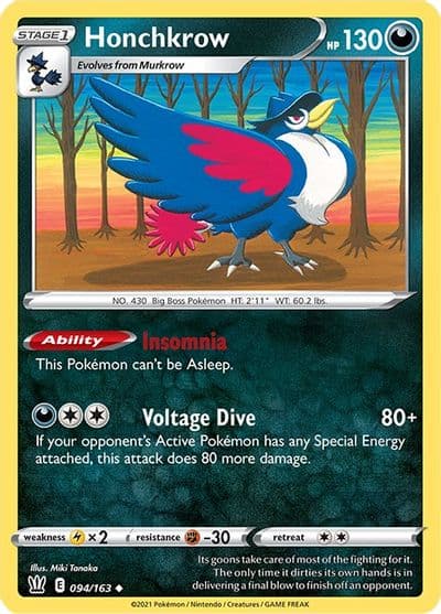 Honchkrow SWSH05: Battle Styles Pokemon card