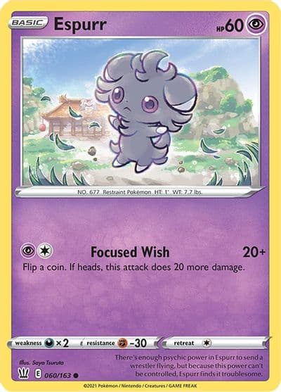 Espurr SWSH05: Battle Styles Pokemon card