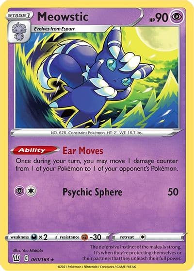 Meowstic SWSH05: Battle Styles Pokemon card