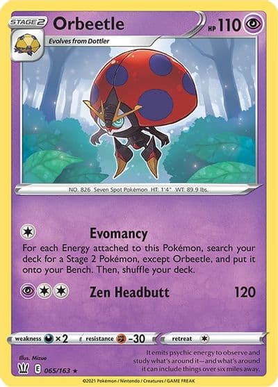 Orbeetle SWSH05: Battle Styles Pokemon card