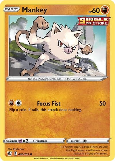 Mankey SWSH05: Battle Styles Pokemon card
