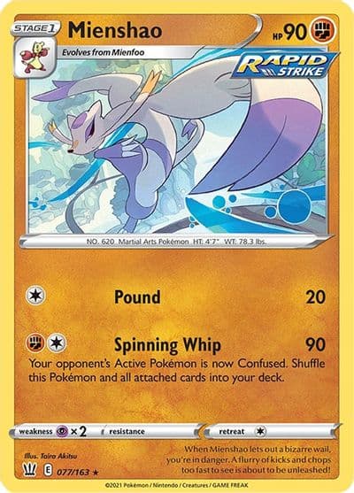 Mienshao SWSH05: Battle Styles Pokemon card