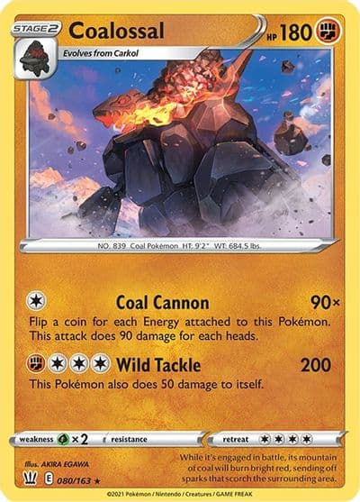 Coalossal SWSH05: Battle Styles Pokemon card
