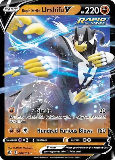 Rapid Strike Urshifu V SWSH05: Battle Styles Pokemon card