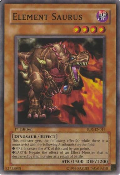 Element Saurus Rise of Destiny Yu-Gi-Oh! card