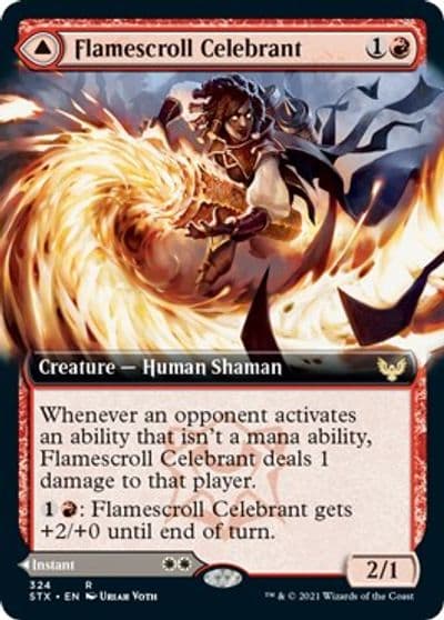 Flamescroll Celebrant Extended Art Strixhaven: School of Mages Magic card