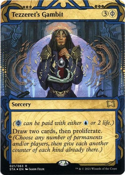 Tezzerets Gambit Foil Etched Strixhaven: Mystical Archive Magic card