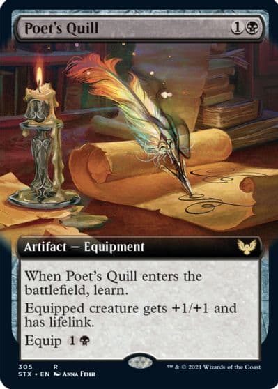 Poets Quill Extended Art Strixhaven: School of Mages Magic card