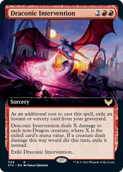 Draconic Intervention Extended Art Strixhaven: School of Mages Magic card