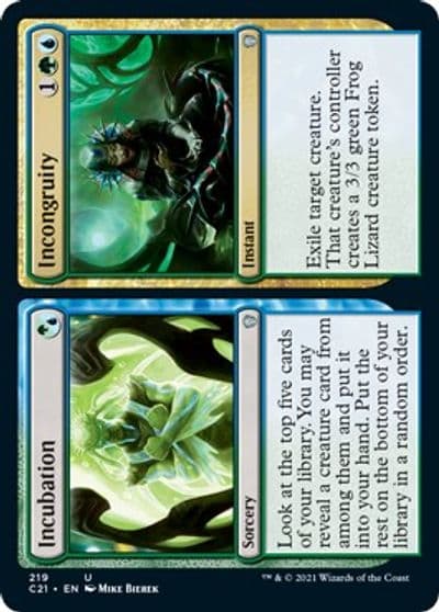 Incubation Incongruity Commander 2021 Magic card
