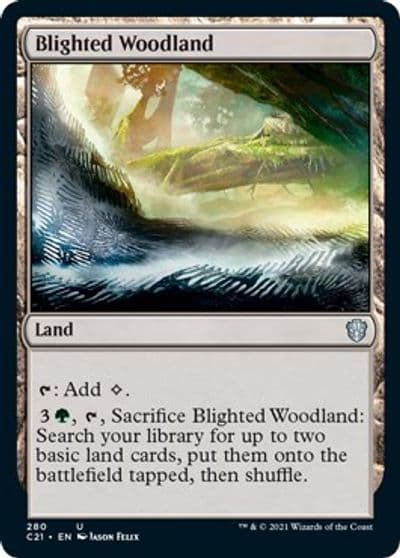 Blighted Woodland Commander 2021 Magic card