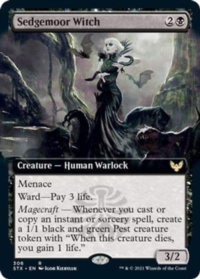 Sedgemoor Witch Extended Art Strixhaven: School of Mages Magic card