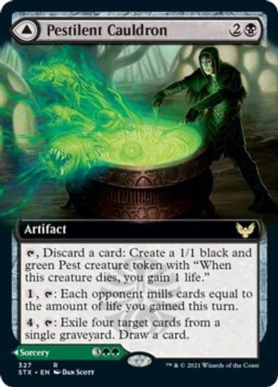Pestilent Cauldron Extended Art Strixhaven: School of Mages Magic card