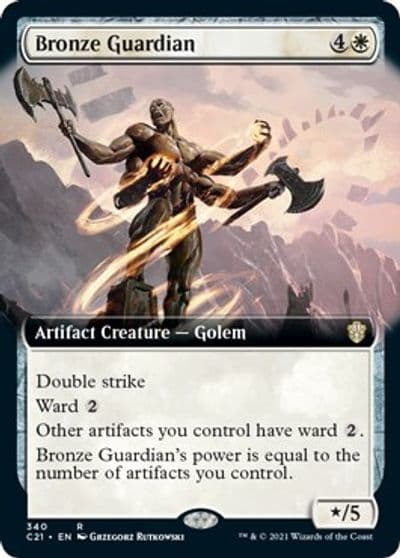 Bronze Guardian Extended Art Commander 2021 Magic card