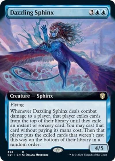 Dazzling Sphinx Extended Art Commander 2021 Magic card
