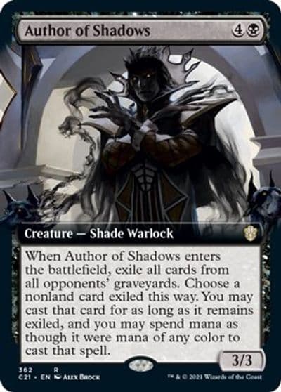 Author of Shadows Extended Art Commander 2021 Magic card