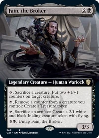 Fain the Broker Extended Art Commander 2021 Magic card