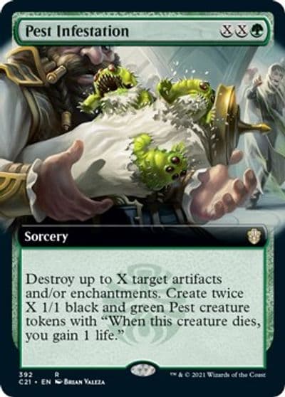 Pest Infestation Extended Art Commander 2021 Magic card