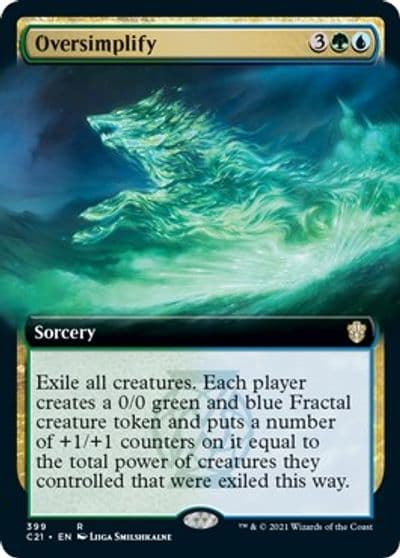 Oversimplify Extended Art Commander 2021 Magic card