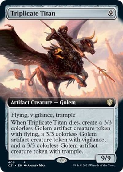 Triplicate Titan Extended Art Commander 2021 Magic card