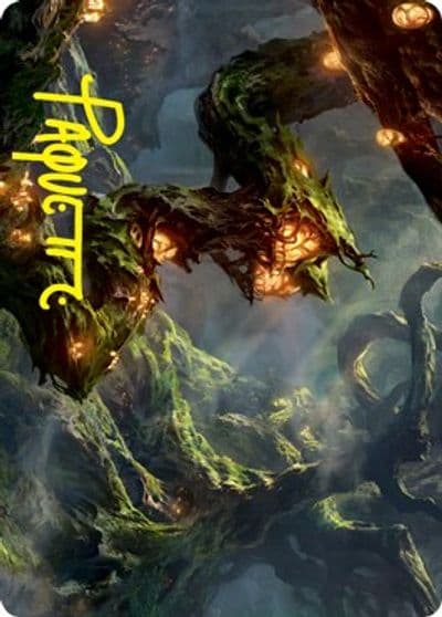 Forest Art Card Gold Stamped Signature Art Series: Strixhaven Magic card