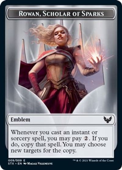 Emblem Rowan Scholar of Sparks Strixhaven: School of Mages Magic card
