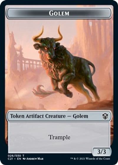 Golem 026 Thopter Double Sided Token Commander 2021 Magic card
