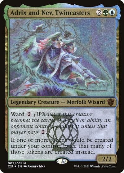 Adrix and Nev Twincasters Display Commander Thick Stock Commander 2021 Magic card