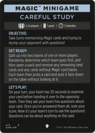Magic Minigame Careful Study Kaldheim Magic card