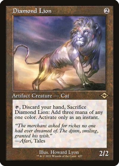 Diamond Lion Retro Frame Modern Horizons 2 Magic card