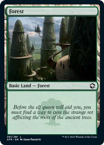 Forest 281 Adventures in the Forgotten Realms Magic card