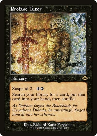 Profane Tutor Retro Frame Modern Horizons 2 Magic card