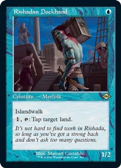 Rishadan Dockhand Retro Frame Foil Etched Modern Horizons 2 Magic card