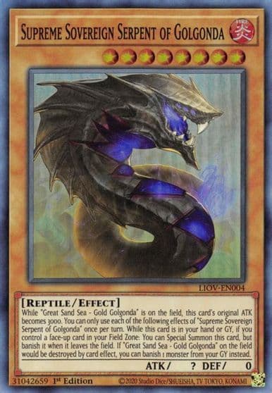 Supreme Sovereign Serpent of Golgonda Lightning Overdrive Yu-Gi-Oh! card