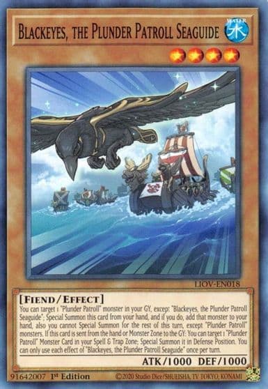 Blackeyes the Plunder Patroll Seaguide Lightning Overdrive Yu-Gi-Oh! card