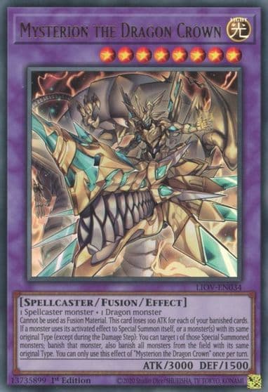 Mysterion the Dragon Crown Lightning Overdrive Yu-Gi-Oh! card