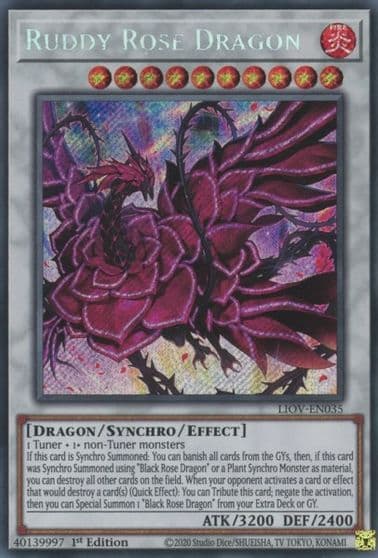 Ruddy Rose Dragon Lightning Overdrive Yu-Gi-Oh! card