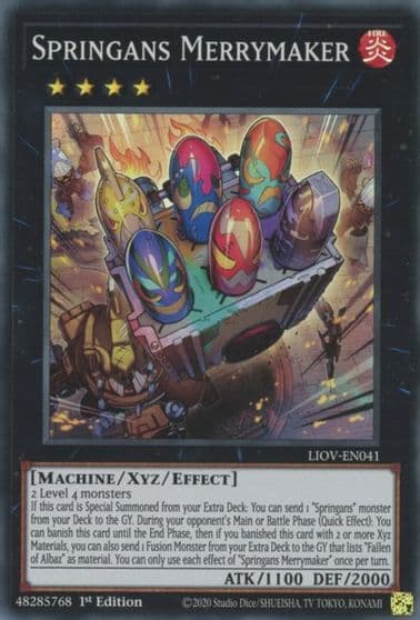 Springans Merrymaker Lightning Overdrive Yu-Gi-Oh! card