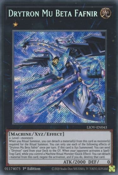 Drytron Mu Beta Fafnir Lightning Overdrive Yu-Gi-Oh! card
