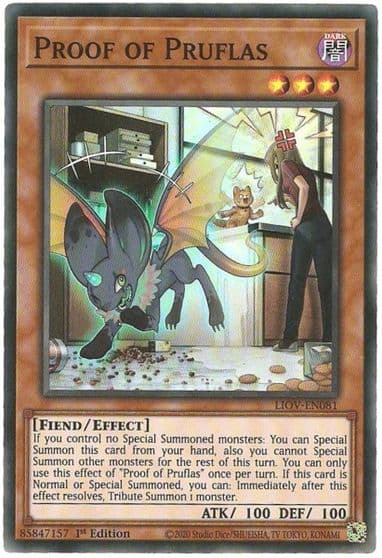 Proof of Pruflas Lightning Overdrive Yu-Gi-Oh! card