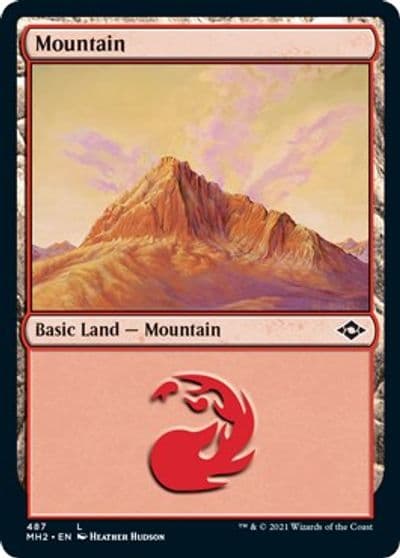 Mountain 487 Foil Etched Modern Horizons 2 Magic card