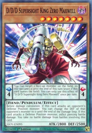 D D D Supersight King Zero Maxwell Lightning Overdrive Yu-Gi-Oh! card