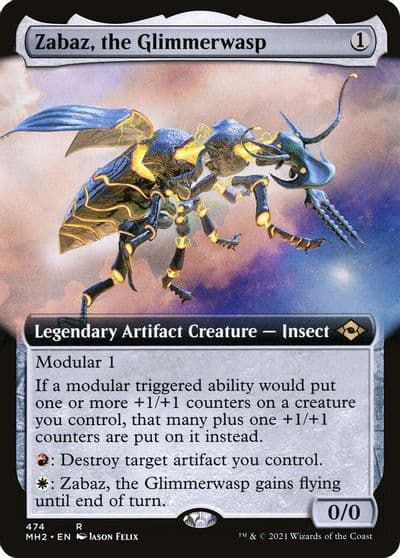 Zabaz the Glimmerwasp Extended Art Modern Horizons 2 Magic card