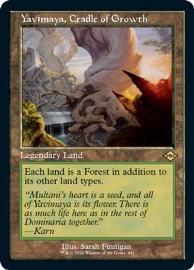 Yavimaya Cradle of Growth Retro Frame Foil Etched Modern Horizons 2 Magic card