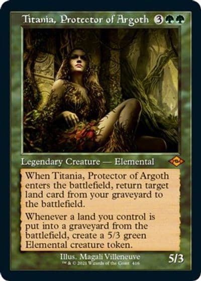 Titania Protector of Argoth Retro Frame Foil Etched Modern Horizons 2 Magic card