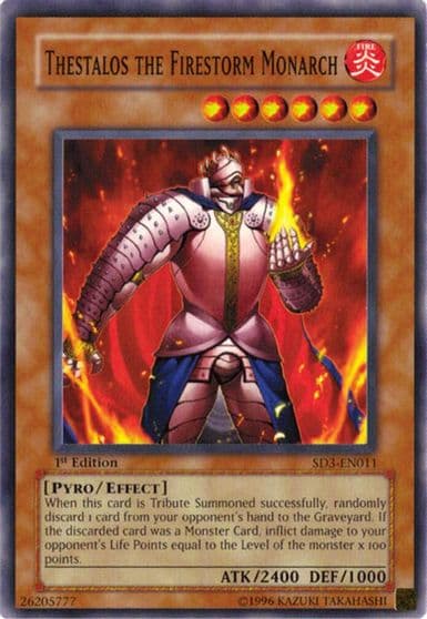 Thestalos the Firestorm Monarch Structure Deck: Blaze of Destruction Yu-Gi-Oh! card