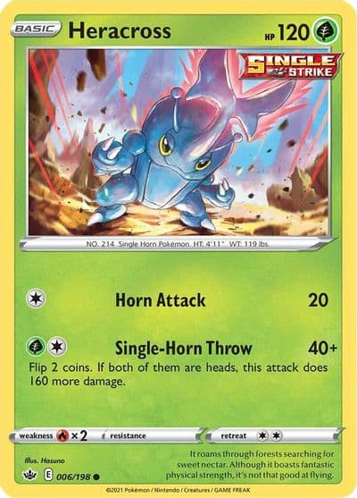 Heracross SWSH06: Chilling Reign Pokemon card